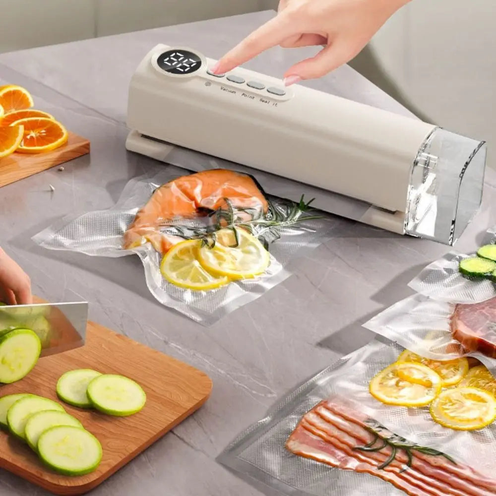 Handheld Automatic Vacuum Sealer USB Charging Plastic Food Sealer Compact with Strong Suction Wireless Vacuum Sealing Machine