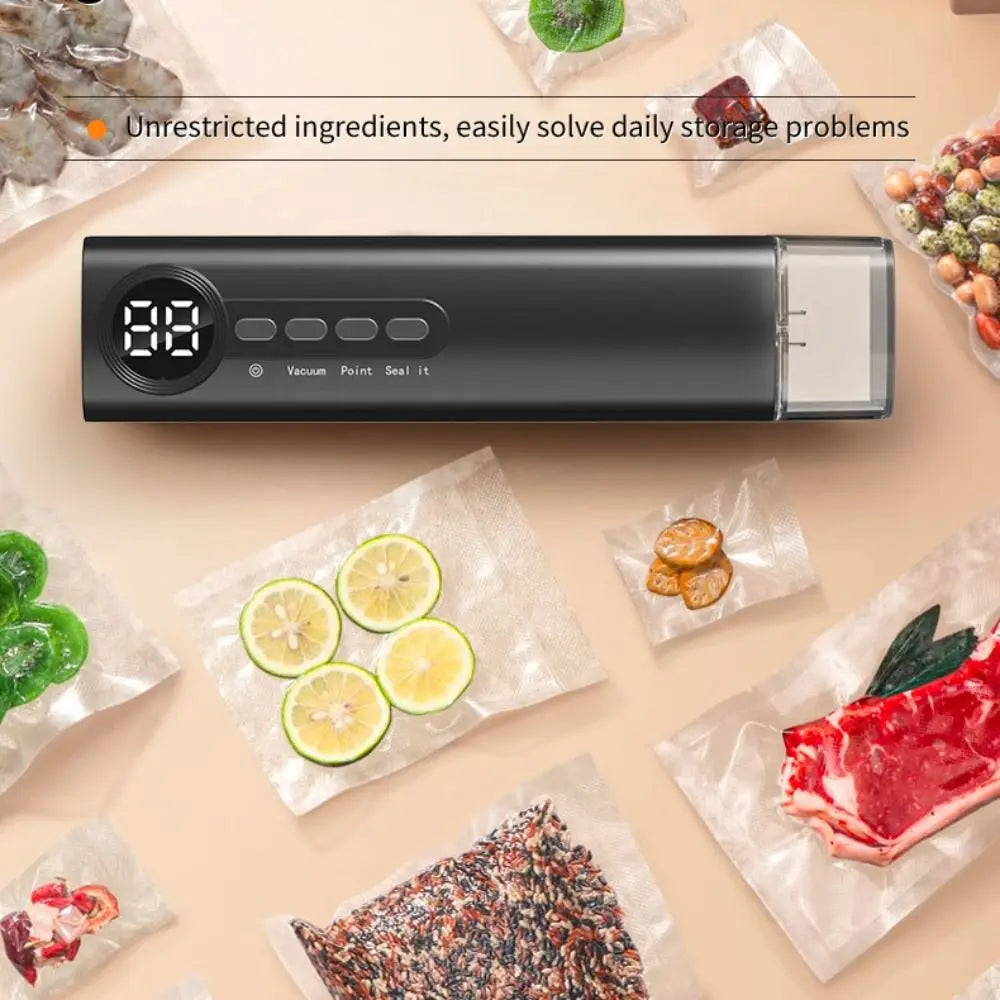 Handheld Automatic Vacuum Sealer USB Charging Plastic Food Sealer Compact with Strong Suction Wireless Vacuum Sealing Machine