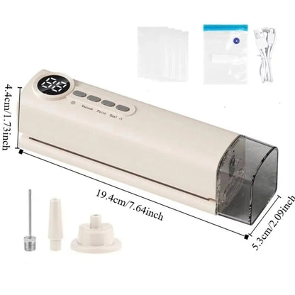 Handheld Automatic Vacuum Sealer USB Charging Plastic Food Sealer Compact with Strong Suction Wireless Vacuum Sealing Machine
