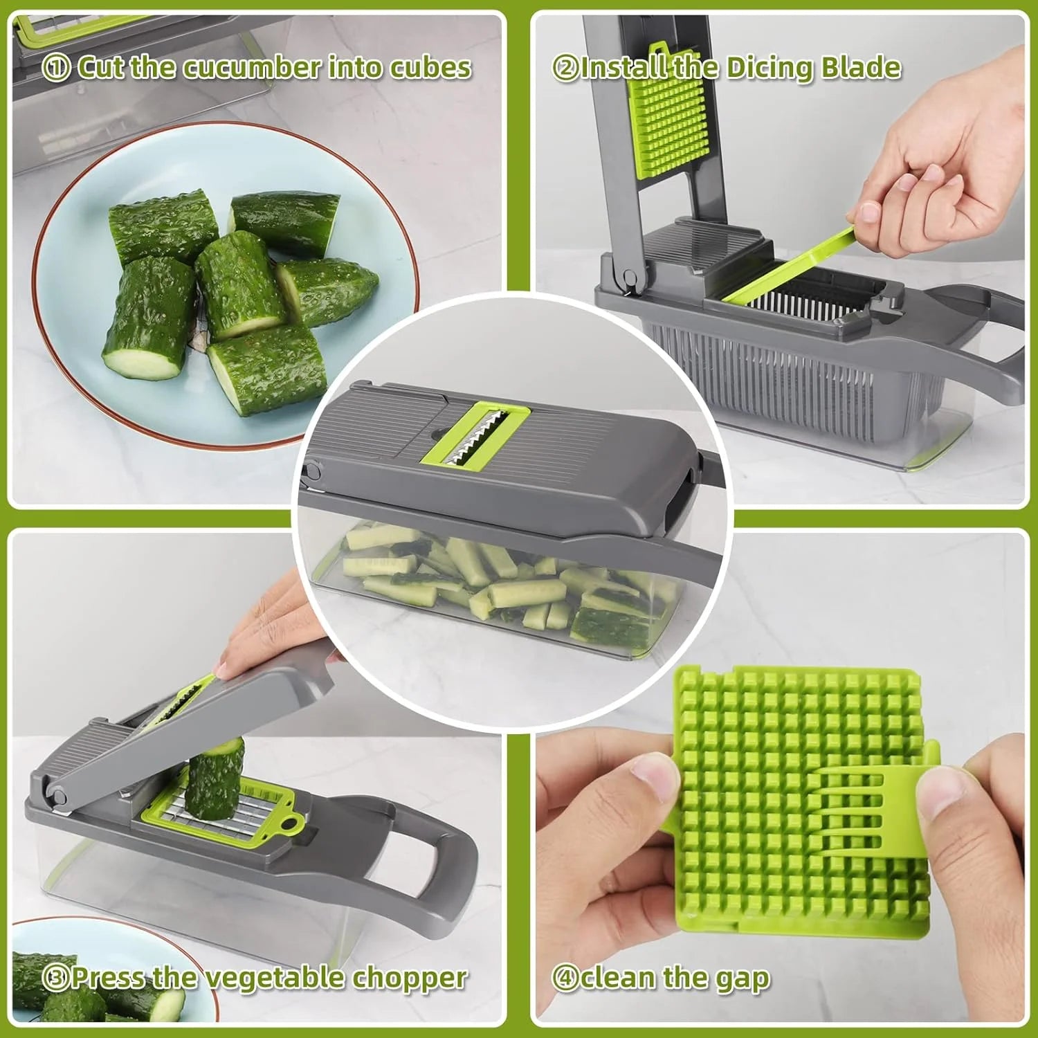 Vegetable Chopper, 17 in 1 Multi-Function Food Chopper, Professional Kitchen Gadget with Container